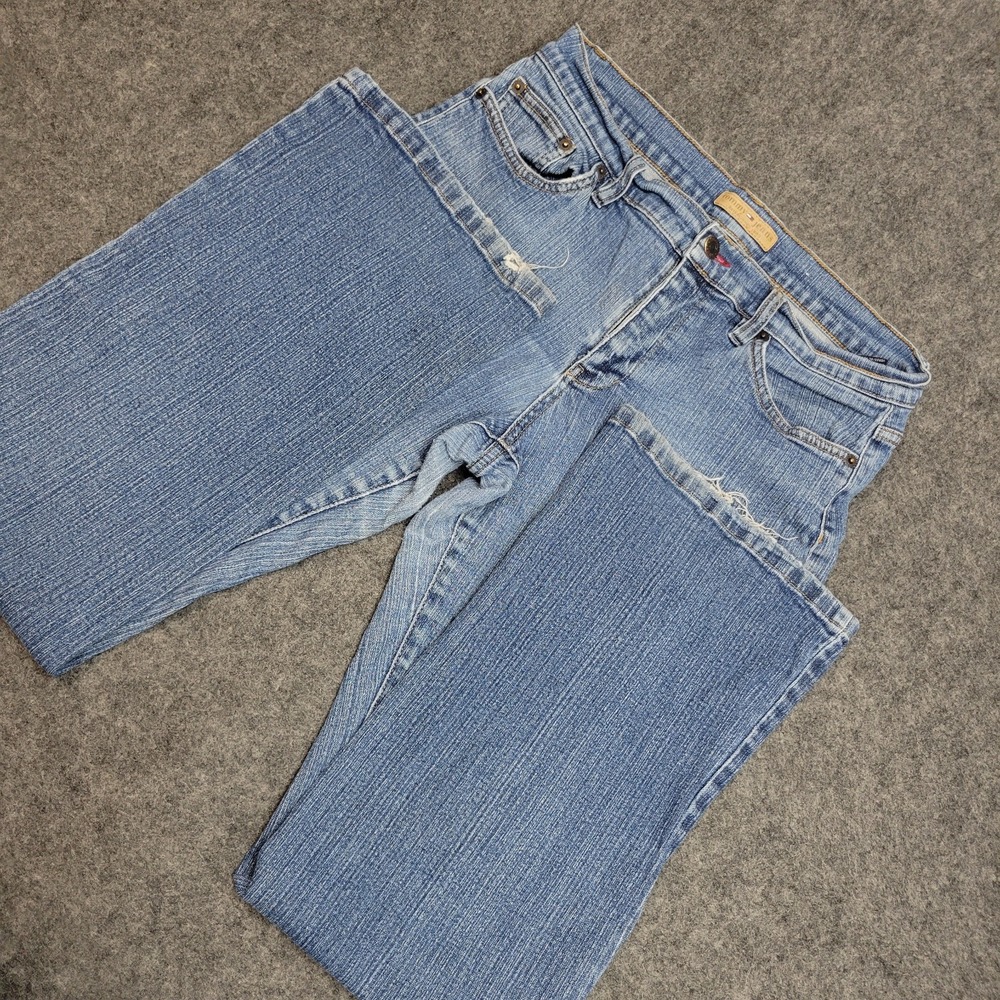 Tommy‎ Jeans Womens 11 Blue Stretch Y2K Boho Streetwear Grunge Bootcut Leg City